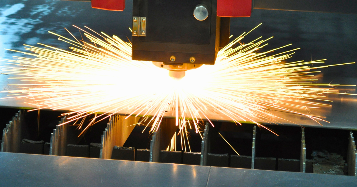 Miro's fiber laser in action. Fiber laser cutting is one of the services Miro offers for sheet metal fabrication.